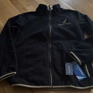 Nautica Black Fleece Jacket with Logo